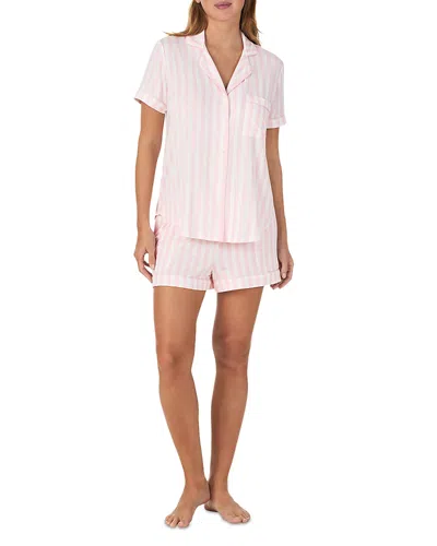 Kate Spade New York Striped Boxer Pajama Set In Pink