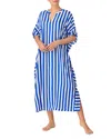 Kate Spade New York Striped Caftan Nightgown In Awning Stripe