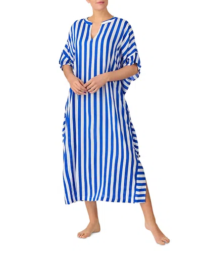 Kate Spade New York Striped Caftan Nightgown In Blue Stp