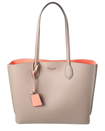 Kate Spade New York Suite Crossgrain Leather Large Work Tote In Brown