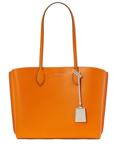 Kate Spade New York Suite Crossgrain Leather Large Work Tote In Yellow