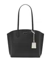 Kate Spade New York Suite Crossgrain Leather Work Tote In Black