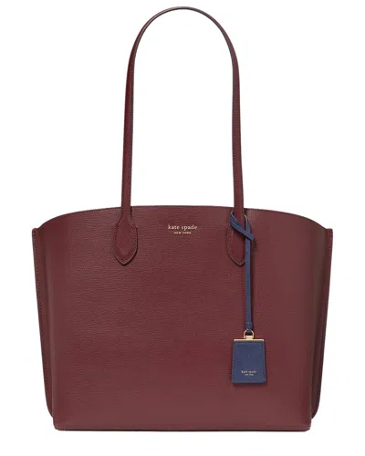 Kate Spade New York Suite Large Leather Work Tote In Burgundy
