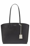Kate Spade New York Suite Crossgrain Leather Work Tote In Black