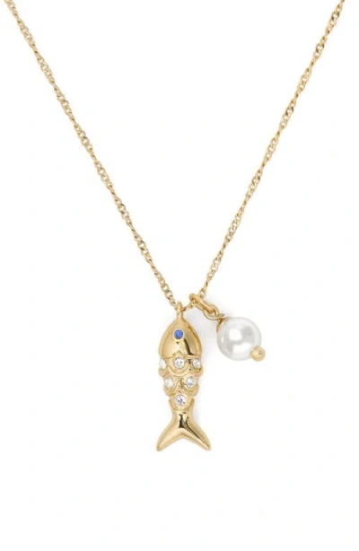 Kate Spade New York Summer Daze Fish Pendant Necklace In Gold