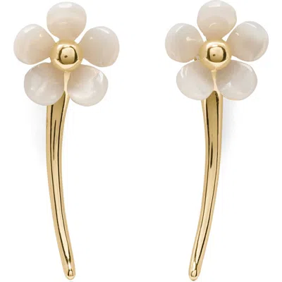 Kate Spade New York Summer Daze Flower Statement Jacket Earrings In Gold