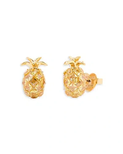 Kate Spade New York Sweet Treasures Cubic Zirconia Pineapple Stud Earrings In Yellow Gold