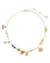 KATE SPADE KATE SPADE NEW YORK SWEET TREASURES MIXED STONE CHARM SCATTER NECKLACE, 16-19