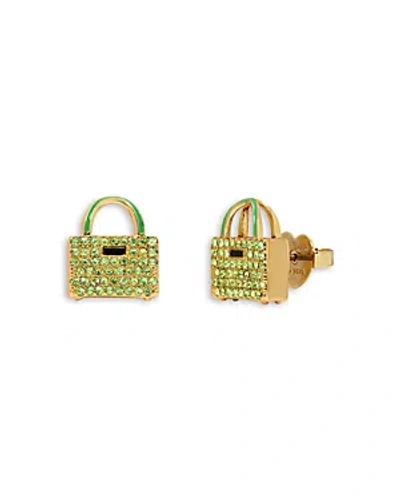 Kate Spade New York Sweet Treasures Pave Handbag Stud Earrings In Green
