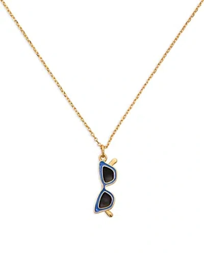 Kate Spade New York Sweet Treasures Sunglasses Mini Pendant Necklace, 16-19 In Blue/gold