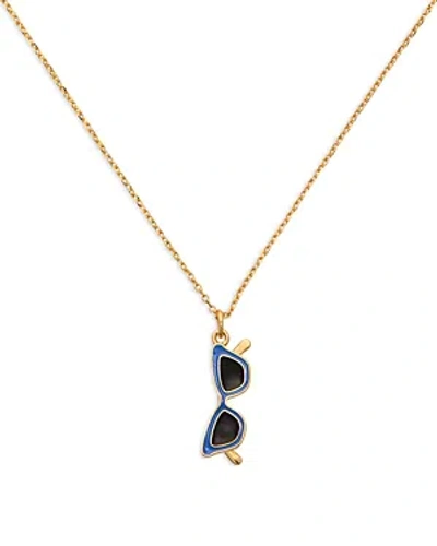 Kate Spade Gold-tone Sweet Treasures Mini Pendant Necklace, 16" + 3" Extender In Blue Gold