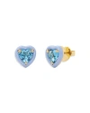 KATE SPADE KATE SPADE NEW YORK SWEETHEART BLUE CUBIC ZIRCONIA FRAMED HEART STUD EARRINGS