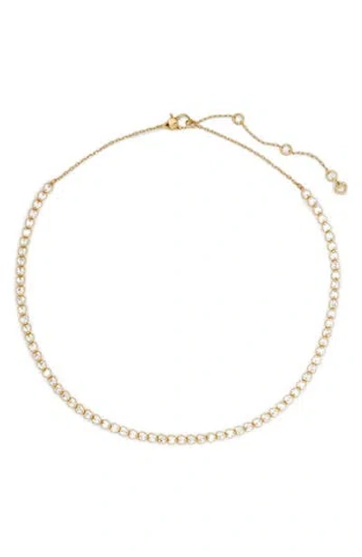 Kate Spade New York Sweetheart Delicate Cubic Zirconia Tennis Necklace In Gold