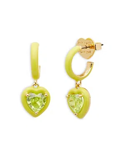 Kate Spade New York Sweetheart Huggie Hoop Earrings In Green