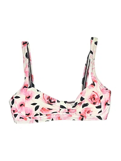 Pre-owned Kate Spade New York Swimsuit Top Pink Floral Pattern Swimwear