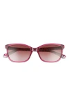 Kate Spade New York Tabitha 53mm Gradient Polarized Rectangular Sunglasses In Violet/burgundy Shaded