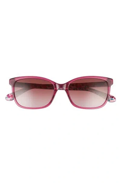 Kate Spade New York Tabitha 53mm Gradient Polarized Rectangular Sunglasses In Violet/burgundy Shaded