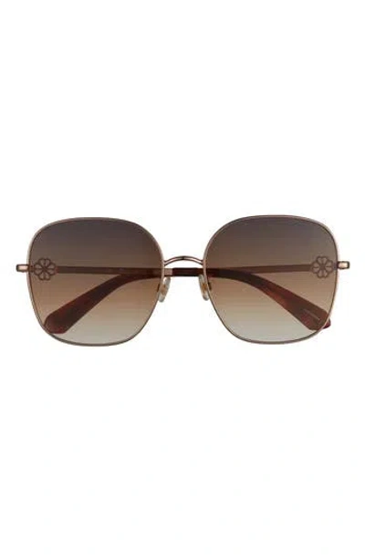 Kate Spade New York Talya 59mm Square Sunglasses In Rose Gold/grey Brown Fuschia