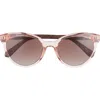 Kate Spade New York Tamara 54mm Rectangle Sunglasses In Pink/brown Fuchsia