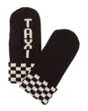 Kate Spade New York Taxi Checkboard Wool-blend Mittens In Gray