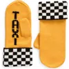Kate Spade New York Taxi Checkerboard Graphic Mittens In Gold
