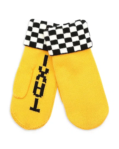 Kate Spade New York Taxi Checkerboard Mittens In Omelette