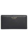 Kate Spade New York Taylor Pebbled Leather Slim Wallet In Black