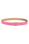 Kate Spade New York Textured Leather Belt In Pizzaz Pink
