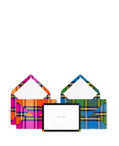 Kate Spade New York Thank You Notecard Set In Grand Plaid Duo