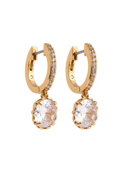 Kate Spade New York That Sparkle Crystal-embellished Hoop Earrings In Gold