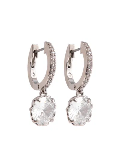 Kate Spade New York That Sparkle Crystal-embellished Hoop Earrings In Metallic