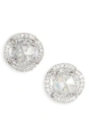 Kate Spade That Sparkle Large Pavé Stud Earrings In Clear/silver