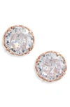Kate Spade New York That Sparkle Round Stud Earrings In Clear/rose Gold