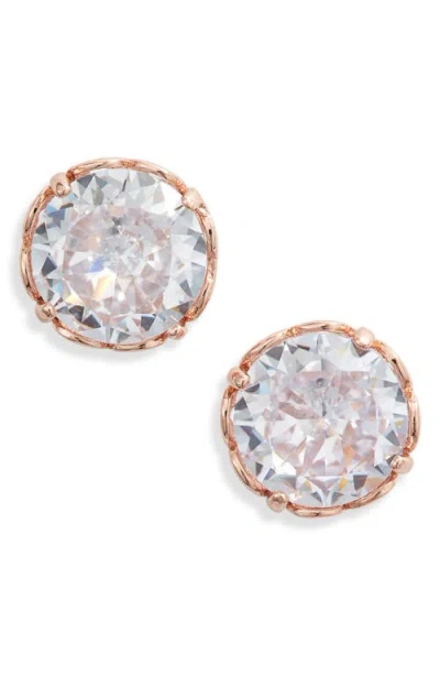 Kate Spade New York That Sparkle Round Stud Earrings In Clear/rose Gold
