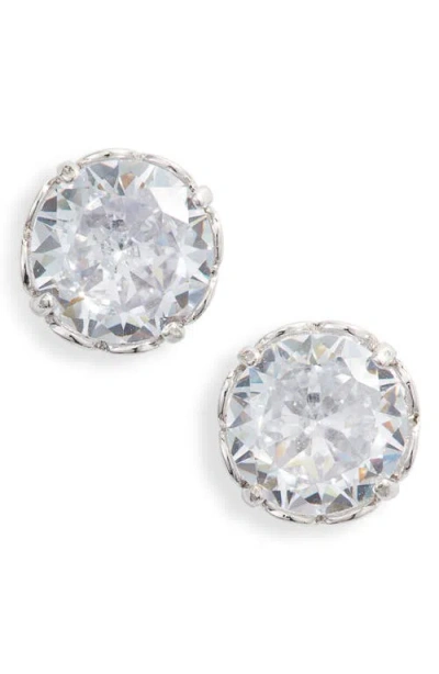 Kate Spade New York That Sparkle Round Stud Earrings In Clear/silver