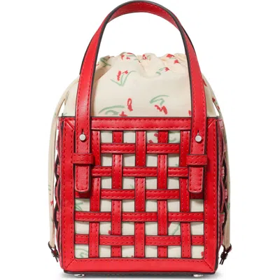 Kate Spade New York The Basket Woven Leather Crossbody Bag In Red