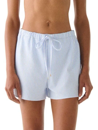 Kate Spade New York Tidal Stripe Cover Up Short Swim In Blue