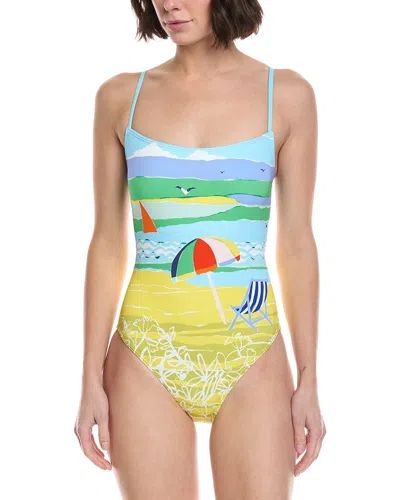 Kate Spade New York Tie Back One-piece In Yellow
