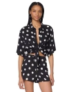 Kate Spade New York Dot Print Cover Up Shirt In Black