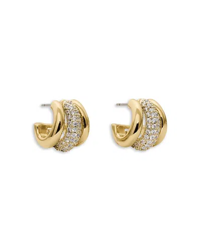 Kate Spade New York Tiny Twinkles Pave Triple Row Huggie Hoop Earrings In Gold