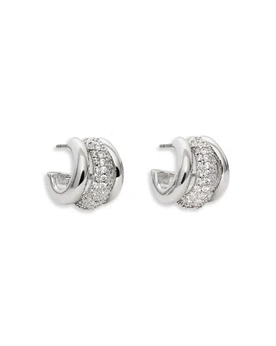 Kate Spade New York Tiny Twinkles Pave Triple Row Huggie Hoop Earrings In Metallic