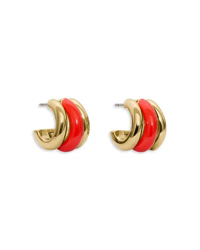 Kate Spade New York Tiny Twinkles Triple Row Huggie Hoop Earrings In Red