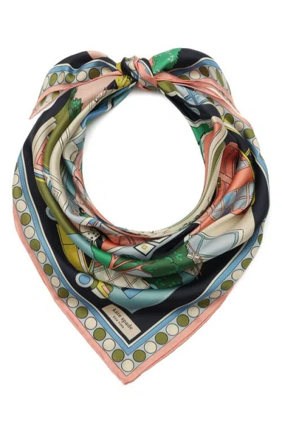Kate Spade New York Townhouse Silk Square Scarf In Blue