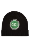 Kate Spade New York Traffic Sign Beanie In Black
