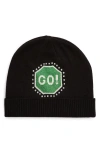 Kate Spade New York Traffic Sign Beanie In Black