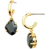 Kate Spade New York Treasure Trove Cubic Zirconia Huggie Hoop Earrings In Black