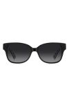 Kate Spade New York Trulee 55mm Gradient Polarized Square Sunglasses In Black/grey Sf Polar