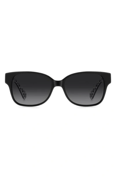 Kate Spade New York Trulee 55mm Gradient Polarized Square Sunglasses In Black