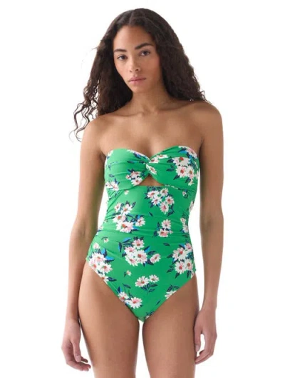 Kate Spade New York Twist Swim Top One Piece Swimsuit In Green