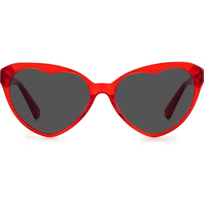 Kate Spade New York Velma 57mm Gradient Cat Eye Sunglasses In Red